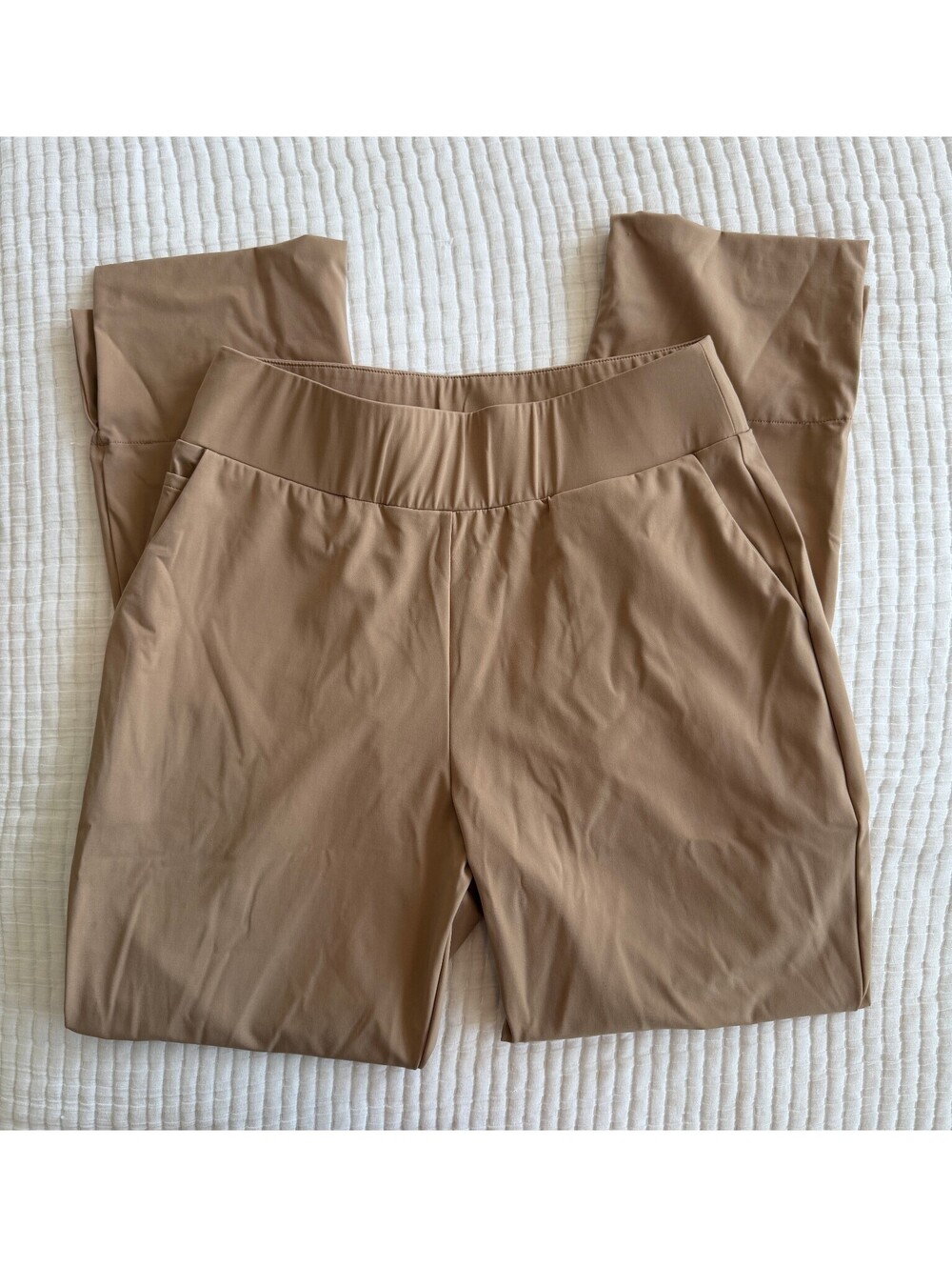 ADAY Bend And Stretch Straight Dress Pants Tan Women’s Size Small